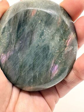 Sunset Labradorite Crystal Polished Palm Stone 2.5”